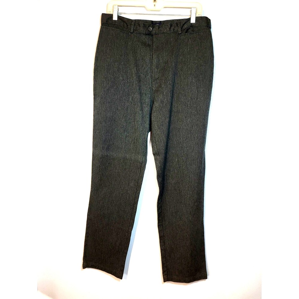 Dockers Dark Gray Khakis Pant Front Zip Flat Front‎ Stretch Straight Leg 16M